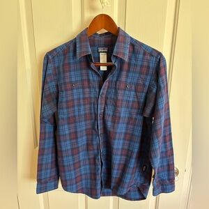 Patagonia Plaid Blue and Red Button Down Shirt